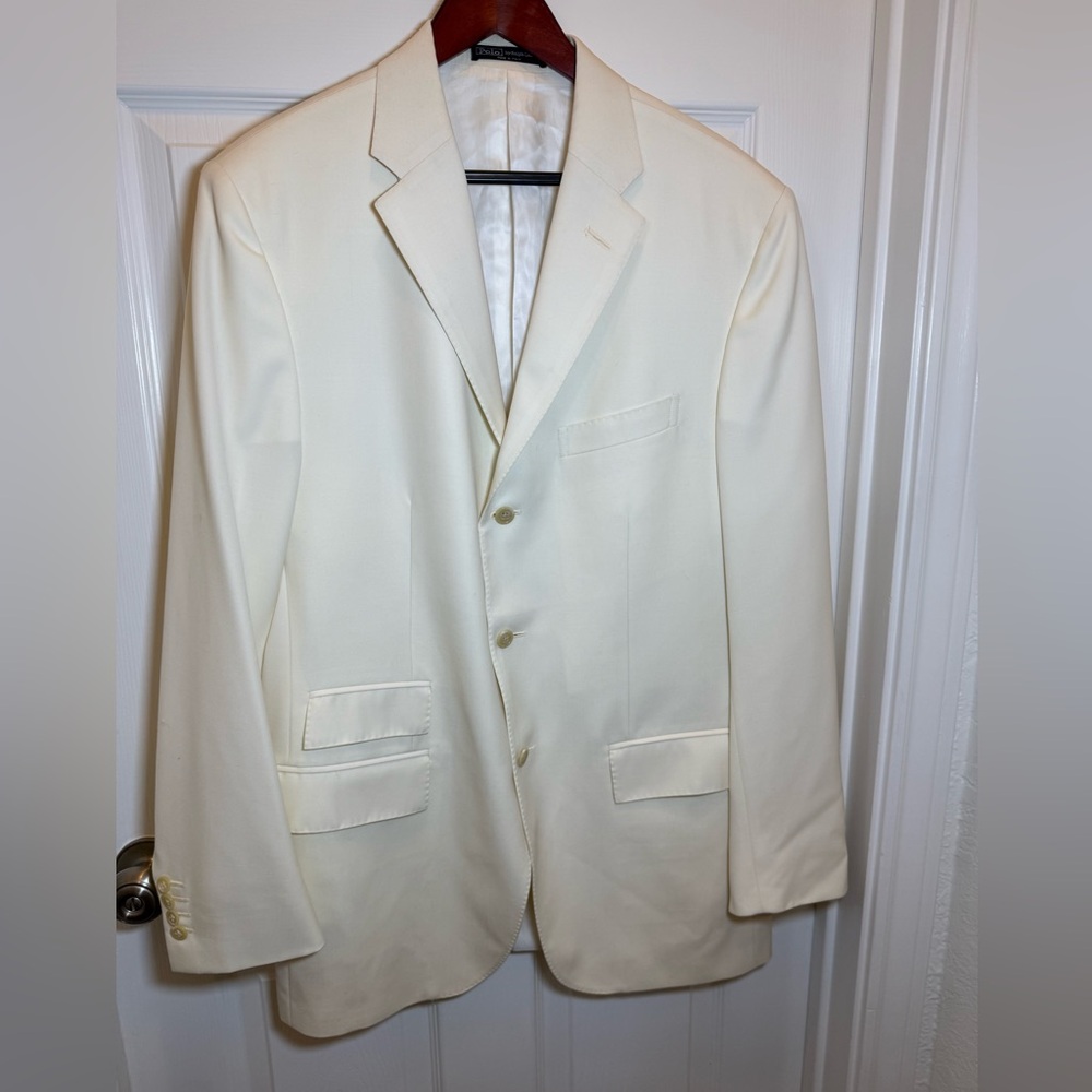Ralph Lauren Cream‎ Sport Coat with Notched Lapels